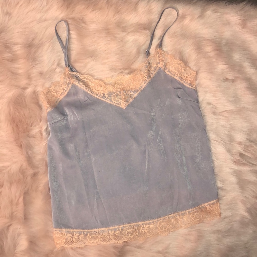 Lavender Satin Lace Trim Cami